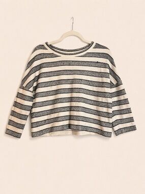 LOFT Striped Cropped Sweater Size S